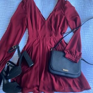Burgundy Flowy Romper